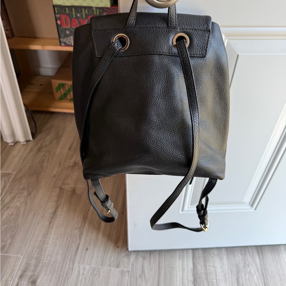 Kate Spade Black Leather Backpack with Gold Accents - Picture 2 of 2